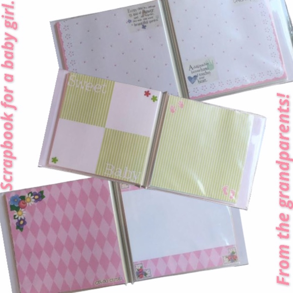 Completed Grandparents Scrapbook Baby Girl Pink